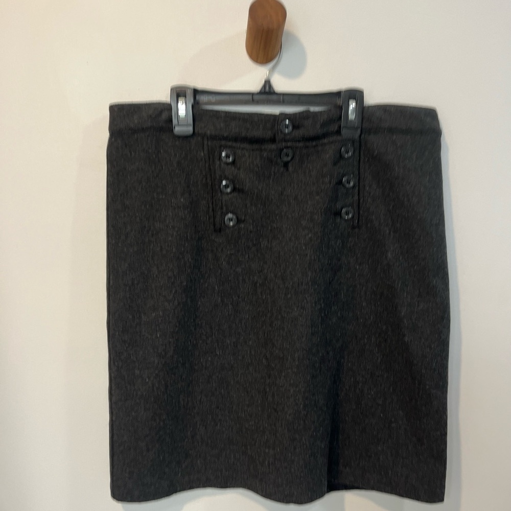 Charcoal Dark Gray Wool Skirt Size 12